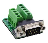 InLine Terminal Block with D-Sub 9 Plug, 2 Row Screw Terminals, Screw Fuse, Compact for RS232 Wiring, DIY & Industrial, 92501F
