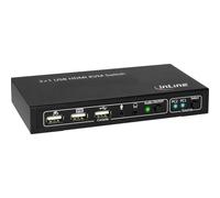 InLine The 2x1 HDMI KVM Switch, 2x1, HDMI 4K2K, USB 2.0 Hub, with Audio