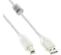 InLine® USB 2.0 cable, InLine®, transparent, AM/BM, with ferrite core, 3m 1x