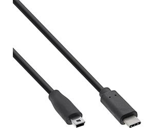 InLine USB 2.0 Cable Type C Male to Mini-B Male 5-Pin black Black 1.5 m