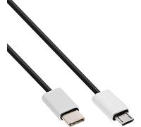 InLine® USB 2.0 cable - Type C Plug to Micro-B Plug/Aluminium Flexible black Black 1.5 m