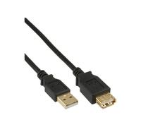 InLine USB 2.0 Extension Cable Type A male / female, gold plated, black, 2m