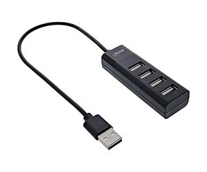 InLine® USB 2.0 Hub, 4 Port, Black, Cable 30 cm, Slim Design