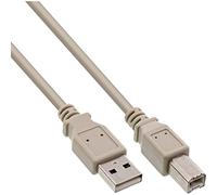 InLine USB 2.0 Kabel, A an B, beige, 1.8m, bulk