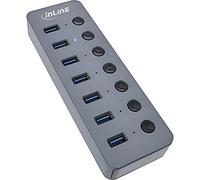 InLine® USB 3.2 Gen.1 Hub 7-Port with Switch Aluminium Grey with Power Supply