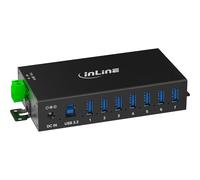 Inline USB 3.2 Gen.1 Industrial Hub with 7 Ports, Aluminium Housing, DIN Rail Mount, Active USB Hub with Power Supply, 5Gb/s, 35396B