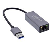 Inline USB 3.2 Network Adapter USB-A to RJ45 Gigabit LAN Adapter for Stable Connection Plug & Play Aluminium Housing 33380P