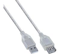 InLine USB 34650 0.5 m USB A/A transparent USB Cable - USB (Cables 0.5 m; USB A; USB A; male/female, transparent, right)