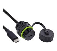 Inline USB-C Cable Coupler, IP68 Protected, Shielded, USB-C Female to Male, 50 cm Cable Built-in, Weatherproof Connection for Technology & Industry, 69927O