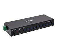InLine USB-C Industrial Hub 10-Port, USB 3.2 Gen.1, 5Gb/s, 70W Power Supply | 12-24V DC, DIN rail and wall mounting, aluminium housing, ESD protection, plug & play