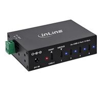 InLine USB-C Industrial Hub 4-Port USB 3.2 Gen.1 5Gbps with Power Supply | 12-24V DC, DIN rail and wall mounting, aluminium housing, BC1.2 charging function, protection mechanisms