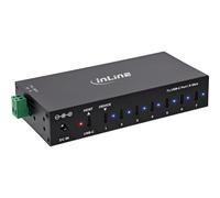 InLine USB-C Industrial Hub 7-Port USB 3.2 Gen.1 5Gbps with Power Supply | 12-24V DC, DIN Rail and Wall Mounted, Aluminum Housing, 48W Power Supply, BC1.2 Charging Function