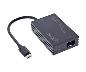 Inline USB-C to SFP Network Adapter for Fiber Optic Connections, Gigabit Ethernet, 10/100/1000 Mbps, Compatible with Windows, macOS, Linux, 66659M
