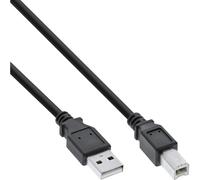 Inline USB 2.0 cable, A to B, black, 1 m