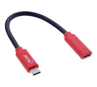 Inline USB Data Blocker Adapter Cable USB-C Male to USB-C Female 0.2 m, Safe Charging without Data Transfer, Flexible Protection, up to 240 W PD, 31654