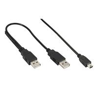 Inline USB Mini-Y Cable 2x Male A to Mini-B Male 5-Pin 1.0 m