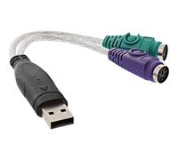 InLine ® USB to PS / 2 converter, USB plug to 2 x PS/2 connector for mouse and keyboard