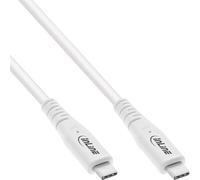 InLine USB4 Cable, 240W USB-C to USB-C Charging Cable, PD 3.1, 40 Gb/s, 8K@60Hz, Thunderbolt 3, for Screens, Hard Drives, Graphics Cards, Smartphones and More, 2 m, White, 35902W