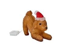 Inlit Ice Led Acrylic Santa Puppy At Play Light