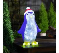 InLit Ice Puppa Penguin Ornament - Freestanding Battery Powered Light Up Illuminated Indoor Outdoor Home Garden Festive Christmas Xmas Decoration with 30 Cool White LED’s - Measures H30 x W24 x D14cm