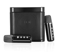 InLoveArts Karaoke Machine, Portable Bluetooth Karaoke Speaker for Kids and Adults Complete Karaoke with 2 Wireless Microphones, Sound System and Karaoke Song Mode (Black)