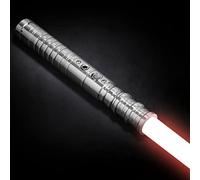 InLoveArts Lightsaber with Sound Effect RGB 7 Colours Changeable FX Lightsaber Long Rechargeable Portable Light Saber Sword Toy with Metal Hilt for Kids, Adults, Costume Party (Silver 63cm)