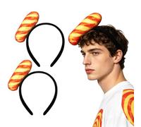 inlzdz Adults Funny Hot Dog Headwear Banana Headwear | Halloween Masquerade Accessory,Hot Dog Shaped Headband,2-pack Novelty Food-shape Accessories,Funny Food Hair Hoop 2-pack