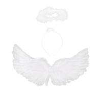 inlzdz Angel Wings Headband Set Feather Wings Type A Medium White One Size