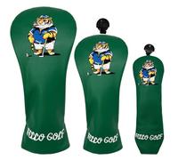 inlzdz Anti Dust Waterproof Golf Club Sleeve Tiger Embroidery Decoration Lightweight Protective Head Cover Accessory 1 3/5 UT 3pcs/set One Size