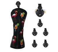 inlzdz Classic Golf Wood Protector Elegant Flamingo Embroidery Driver Headcover for Daily Use Fairway One Size