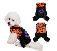 inlzdz Cozy Dog Pajamas For Small Dogs Stretchy Doggie Clothes Romper For Boy Girl Puppies Casual Cat Apparel Purple M