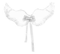 inlzdz Cupid Angel Feather Wings With Bowknot For Christmas Dress Up Party Stage Performances White One Size