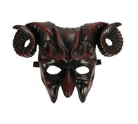 inlzdz Devil Goat Skull Mask 3D Halloween Mask Face Wear Red One Size