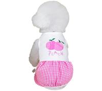 Inlzdz Dog Pajamas For Small Dogs Leg Breathable Jumpsuit Pjs For Teddy Bichon Cute Plaid Patchwork Puppy Clothes Pink L
