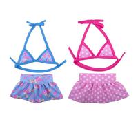 inlzdz Elegant Ruffled Dog Bikini Set Lace Trim Adjustable Straps Puppy Swimsuit Soft Stretchy Swimwear For Beach Pool Hot Pink Blue L