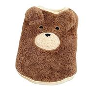 inlzdz Fleece Dog Sweater Vest Cute Bear Ears Warm Cozy Pullover For Chihuahua Pomeranian Soft Plush Tank Top Dogs Winter Apparel Brown X-Small