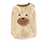 inlzdz Fleece Dog Sweater Vest Cute Bear Ears Warm Cozy Pullover For Chihuahua Pomeranian Soft Plush Tank Top Dogs Winter Apparel Apricot X-Small