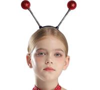 inlzdz Glitter Alien Antenna Headband Lighting Up Ball Boppers Martian Headband Costume Accessory Red One Size