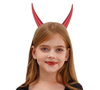 inlzdz Gothic Devil Horns Hair Clip Sheep Horns Headwear For Halloween Carnival Cosplay Party Red A One Size