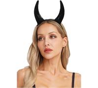 inlzdz Halloween Ox Bull Horns Headband Goat Horns Headbands Hair Accessory For Cosplay Party Type 2 One Size