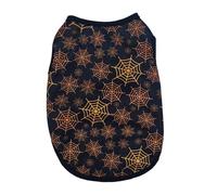 inlzdz Halloween Party Sleeveless Dog Shirt Soft Pumpkin Bat Print Breathable Vest Cute Holiday Apparel For Small Puppies Kittens Type A XS