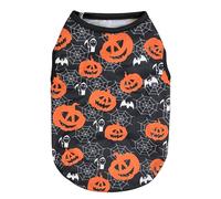 inlzdz Halloween Party Sleeveless Dog Shirt Soft Pumpkin Bat Print Breathable Vest Cute Holiday Apparel For Small Puppies Kittens Type C M