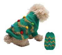 inlzdz Holiday Dog Sweater For Cold Weather Glitter Knitted Pullover For Large Dogs Christmas Winter Apparel Green S
