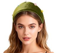 inlzdz Medieval Vintage Crown Headband For Women Elizabethan Coronet Pilgrim Renaissance Outfit Accessory Green A One Size