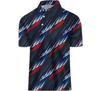 inlzdz Men's Golf Collared Shirt with Buttons, Plaid Pattern, Trend 3D Digital Printing, Short Sleeves, Loose & Simple Casual Type I M