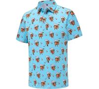 inlzdz Men's Golf Collared Shirt with Buttons, Plaid Pattern, Trend 3D Digital Printing, Short Sleeves, Loose & Simple Casual Type G 5XL