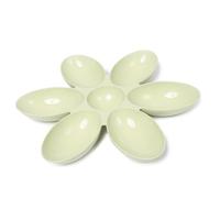 inlzdz Non-slip Cat Food And Water Bowl Flower Petal Shaped 6 Grid Feeder Slow Feed Plates For Cats And Dogs Green One Size