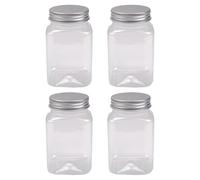 inlzdz Pcs Plastic Bottles Food Storage Bottles With Lid Bulk Beverage Containers For Storing Candy Beans Nut Transparent One Size