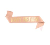 Inlzdz Personalized Girls Party Belt Adjustable Birthday Sash With Printed Letters Fun Decoration For Birthdays And Festive Gatherings Rose Gold Gold One Size