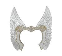 Inlzdz Queen Tiaras Gothic Angel Wing Crowns Headband For Women Gothic Medieval Headpiece Silver One Size